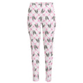 Pink Boston Terrier Plaid Print High-Waisted Pocket Leggings