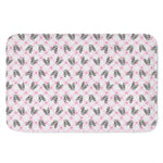 Pink Boston Terrier Plaid Print Indoor Door Mat