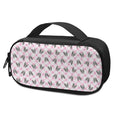 Pink Boston Terrier Plaid Print Portable Cooler Travel Case