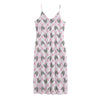 Pink Boston Terrier Plaid Print Jersey Midi Cami Dress