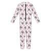 Pink Boston Terrier Plaid Print Jumpsuit