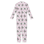 Pink Boston Terrier Plaid Print Jumpsuit