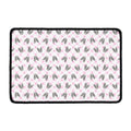 Pink Boston Terrier Plaid Print Kitchen Mat