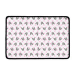 Pink Boston Terrier Plaid Print Kitchen Mat