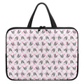 Pink Boston Terrier Plaid Print Laptop Sleeve With Handle