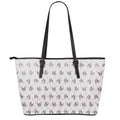 Pink Boston Terrier Plaid Print Leather Tote Bag With Zipper