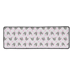 Pink Boston Terrier Plaid Print Long Kitchen Mat
