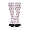 Pink Boston Terrier Plaid Print Long Socks