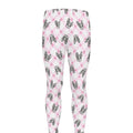 Pink Boston Terrier Plaid Print Men's Leggings