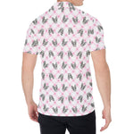Pink Boston Terrier Plaid Print Men's Shirt