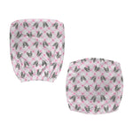 Pink Boston Terrier Plaid Print Office Chair Cover