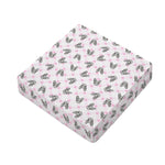 Pink Boston Terrier Plaid Print Outdoor Seat Cushion Cover