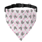 Pink Boston Terrier Plaid Print Over The Collar Dog Bandana