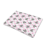 Pink Boston Terrier Plaid Print Pet Cooling Mat Cover