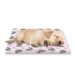 Pink Boston Terrier Plaid Print Pet Cooling Mat Cover