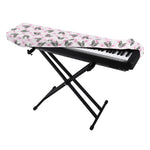 Pink Boston Terrier Plaid Print Piano Keyboard Cover