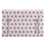 Pink Boston Terrier Plaid Print Placemat