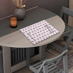 Pink Boston Terrier Plaid Print Placemat