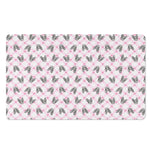 Pink Boston Terrier Plaid Print Polyester Doormat