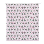 Pink Boston Terrier Plaid Print Polyester Shower Curtain