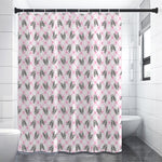 Pink Boston Terrier Plaid Print Premium Shower Curtain