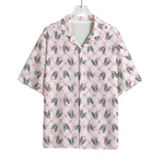 Pink Boston Terrier Plaid Print Rayon Hawaiian Shirt