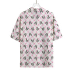 Pink Boston Terrier Plaid Print Rayon Hawaiian Shirt