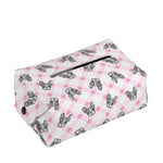 Pink Boston Terrier Plaid Print Rectangle Tissue Box Cover