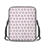 Pink Boston Terrier Plaid Print Rectangular Crossbody Bag