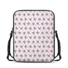 Pink Boston Terrier Plaid Print Rectangular Crossbody Bag