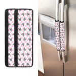 Pink Boston Terrier Plaid Print Refrigerator Handle Covers