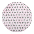 Pink Boston Terrier Plaid Print Round Blanket