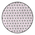 Pink Boston Terrier Plaid Print Round Floor Mat