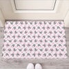 Pink Boston Terrier Plaid Print Rubber Doormat