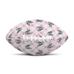 Pink Boston Terrier Plaid Print Rugby Ball