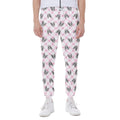 Pink Boston Terrier Plaid Print Joggers