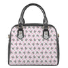 Pink Boston Terrier Plaid Print Shoulder Handbag