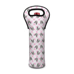 Pink Boston Terrier Plaid Print Single Neoprene Wine Tote