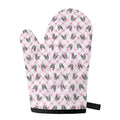 Pink Boston Terrier Plaid Print Single Oven Mitt