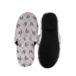 Pink Boston Terrier Plaid Print Slippers