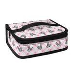 Pink Boston Terrier Plaid Print Small Lunch Bag