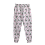 Pink Boston Terrier Plaid Print Sweatpants