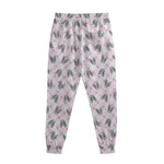 Pink Boston Terrier Plaid Print Sweatpants