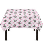 Pink Boston Terrier Plaid Print Tablecloth