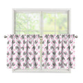 Pink Boston Terrier Plaid Print Tier Curtains