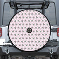 Pink Boston Terrier Plaid Print Tire Cover With Camera Hole