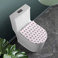 Pink Boston Terrier Plaid Print Toilet Lid Cover