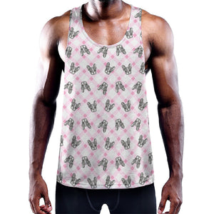 Pink Boston Terrier Plaid Print Training Tank Top