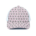 Pink Boston Terrier Plaid Print White Mesh Trucker Hat
