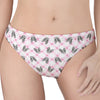 Pink Boston Terrier Plaid Print Women's Thong